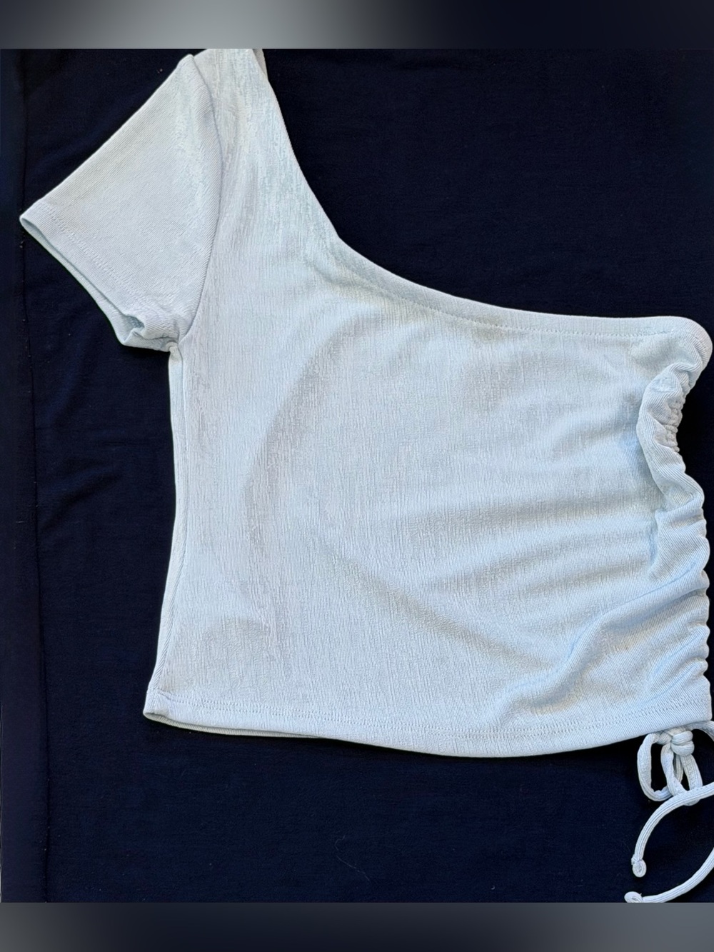 Divided by H&M 1 Shoulder Light Baby Blue CropTop with Draw String Size S